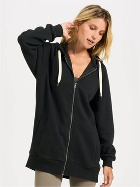 Vuori Restore Hoodie Black Zip-Up Hoodie Jacket - Women's Casual Pullover